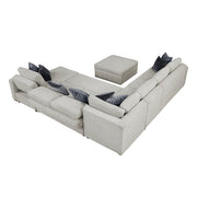 8548GY*7VC2ACR2ACLACAOT 6-Piece Sectional with Reversible Chaise, Pull-out Bed and Ottoman - 8548GY*7VC2ACR2ACLACAOT