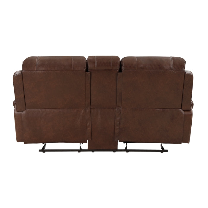 8549BRW*2 2pc Set: Sofa, Love - 8549BRW*2