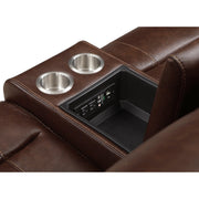 8549BRW*2 2pc Set: Sofa, Love - 8549BRW*2