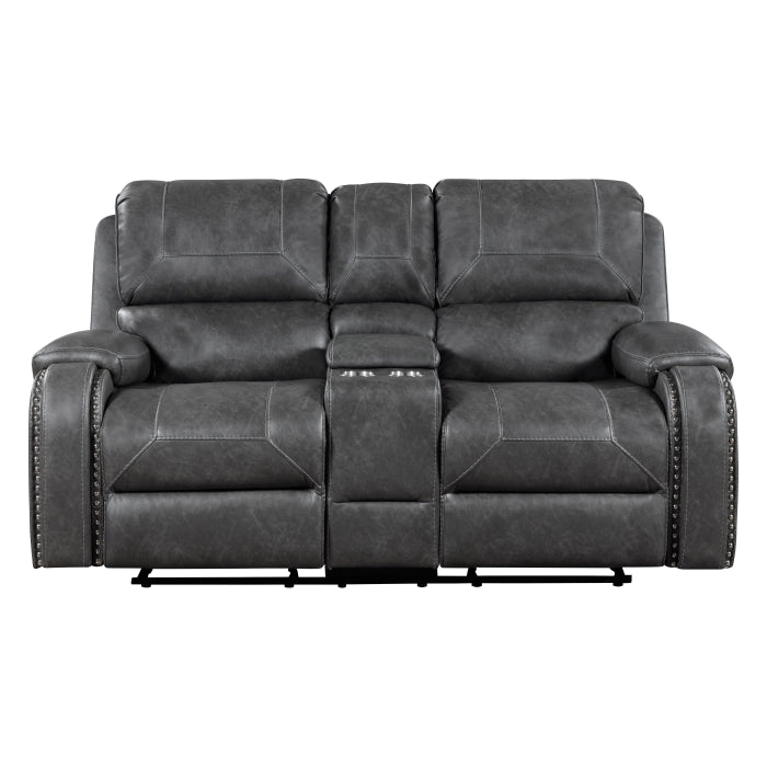 8549GRY*2 2pc Set: Sofa, Love - 8549GRY*2