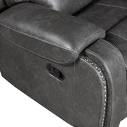 8549GRY-2 Double Glider Reclining Love Seat with Center Console, Receptacles and USB Ports - 8549GRY-2