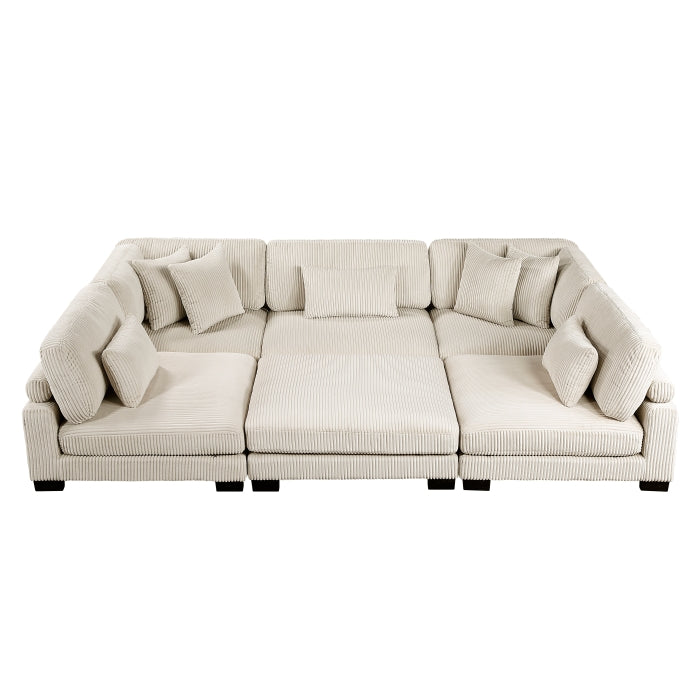 8555BE*6OT (6)6-Piece Modular Sectional with Ottoman - 8555BE*6OT