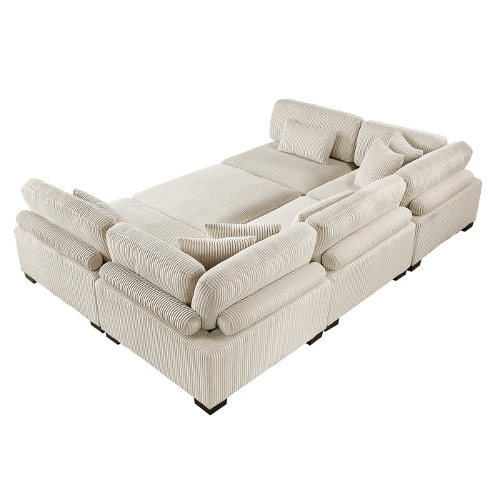 8555BE*6OT (6)6-Piece Modular Sectional with Ottoman - 8555BE*6OT