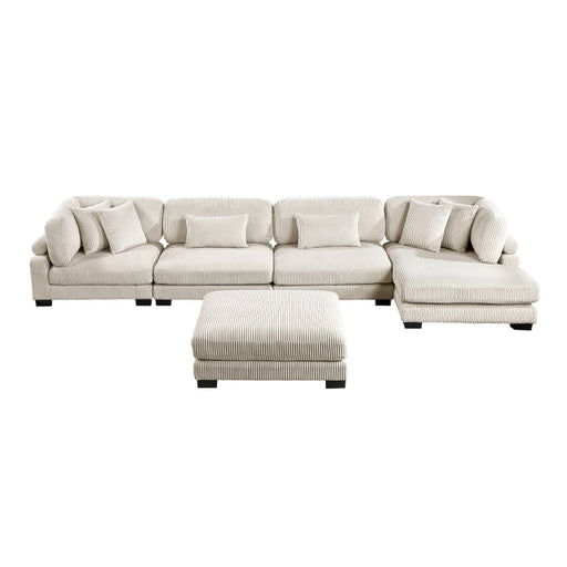 8555BE*CR2ACVCOT (5)5-Piece Modular Sectional with Reversible Chaise and Ottoman - 8555BE*CR2ACVCOT