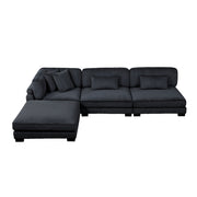 8555BK*2AC1CROT (4)4-Piece Modular Sectional with Ottoman - 8555BK*2AC1CROT