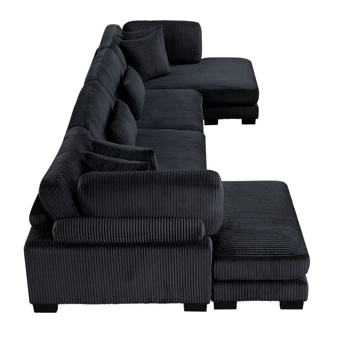 8555BK*2AC2VC (4)4-Piece Modular Sectional with Reversible Chaise - 8555BK*2AC2VC