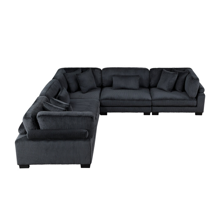 8555BK*2AC3CR (5)5-Piece Modular Sectional - 8555BK*2AC3CR