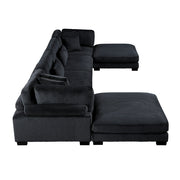 8555BK*2CR2AC2OT (6)6-Piece Modular Sectional with Ottomans - 8555BK*2CR2AC2OT