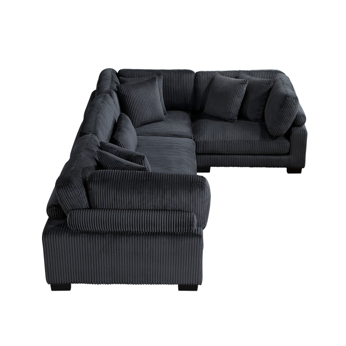 8555BK*3CRAC (4)4-Piece Modular Sectional - 8555BK*3CRAC