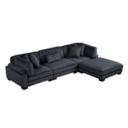 8555BK*4OT (4)4-Piece Modular Sectional with Ottoman - 8555BK*4OT