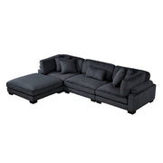 8555BK*4OT (4)4-Piece Modular Sectional with Ottoman - 8555BK*4OT