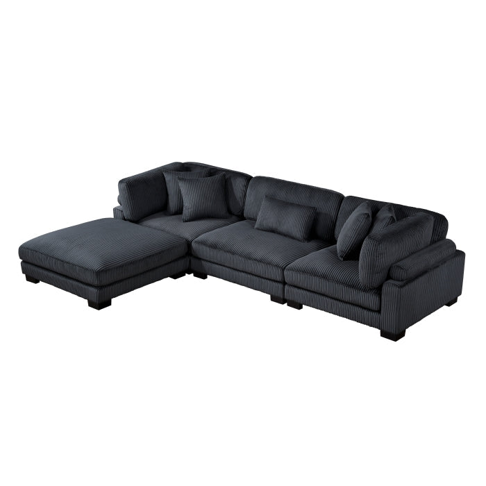 8555BK*4OT (4)4-Piece Modular Sectional with Ottoman - 8555BK*4OT