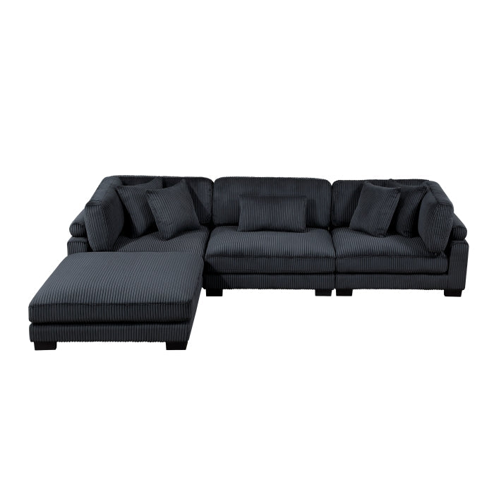 8555BK*4OT (4)4-Piece Modular Sectional with Ottoman - 8555BK*4OT