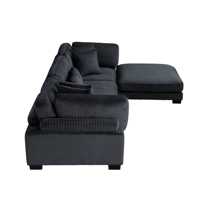 8555BK*4OT (4)4-Piece Modular Sectional with Ottoman - 8555BK*4OT