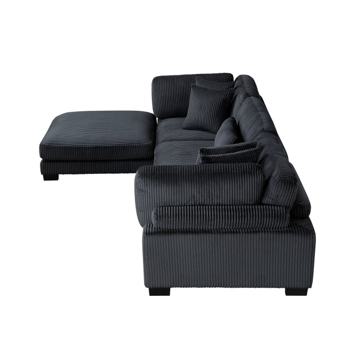 8555BK*4OT (4)4-Piece Modular Sectional with Ottoman - 8555BK*4OT