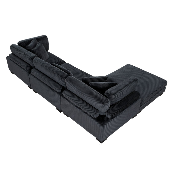 8555BK*4OT (4)4-Piece Modular Sectional with Ottoman - 8555BK*4OT