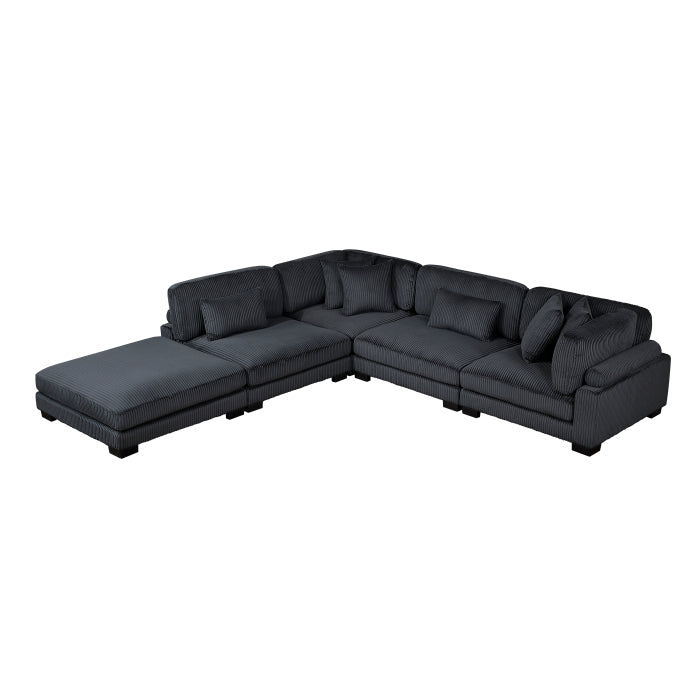 8555BK*5OT (5)5-Piece Modular Sectional with Ottoman - 8555BK*5OT