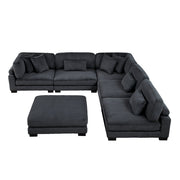 8555BK*6OT (6)6-Piece Modular Sectional with Ottoman - 8555BK*6OT