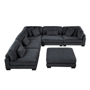 8555BK*6OT (6)6-Piece Modular Sectional with Ottoman - 8555BK*6OT