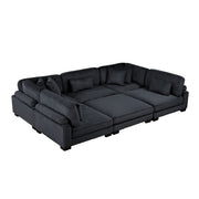 8555BK*6OT (6)6-Piece Modular Sectional with Ottoman - 8555BK*6OT