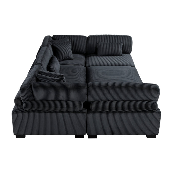 8555BK*6OT (6)6-Piece Modular Sectional with Ottoman - 8555BK*6OT