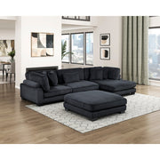 8555BK*CRACVCOT (4)4-Piece Modular Sectional with Reversible Chaise and Ottoman - 8555BK*CRACVCOT