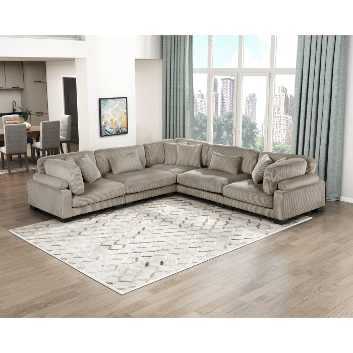 8555GB*2AC3CR (5)5-Piece Modular Sectional - 8555GB*2AC3CR