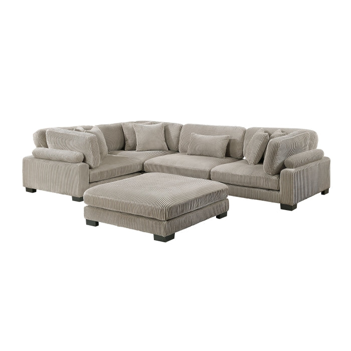8555GB*3CRACOT (5)5-Piece Modular Sectional with Ottoman - 8555GB*3CRACOT