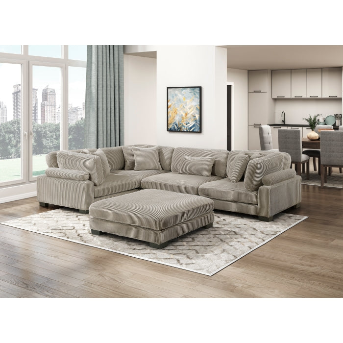 8555GB*3CRACOT (5)5-Piece Modular Sectional with Ottoman - 8555GB*3CRACOT