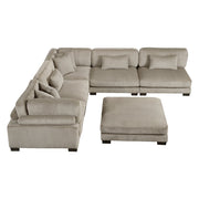 8555GB*6OT (6)6-Piece Modular Sectional with Ottoman - 8555GB*6OT
