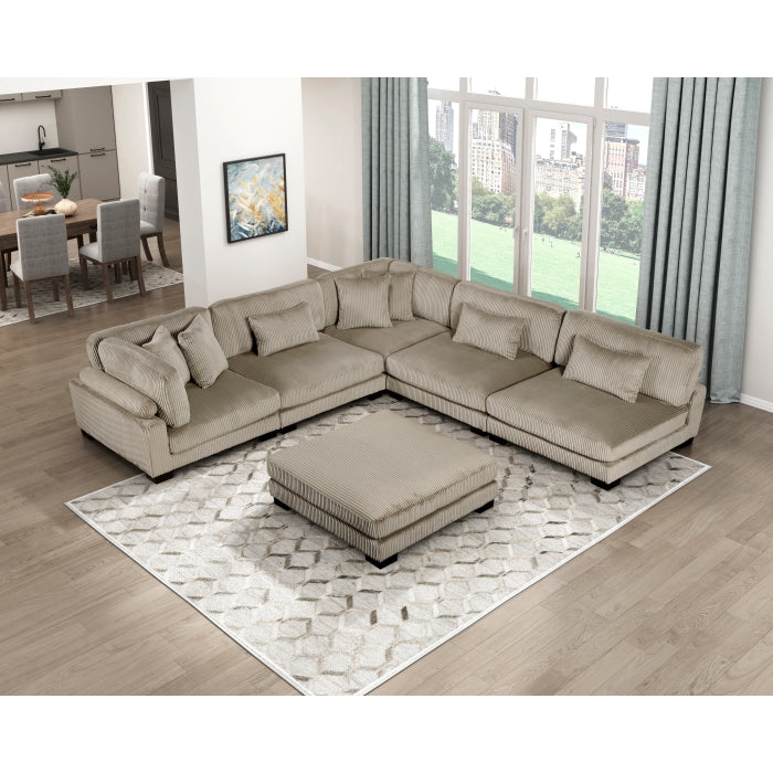 8555GB*6OT (6)6-Piece Modular Sectional with Ottoman - 8555GB*6OT