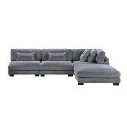 8555GY*2AC1CROT (4)4-Piece Modular Sectional with Ottoman - 8555GY*2AC1CROT