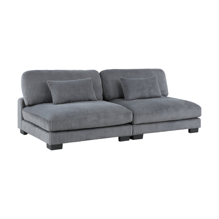 8555GY*2AC1CROT (4)4-Piece Modular Sectional with Ottoman - 8555GY*2AC1CROT
