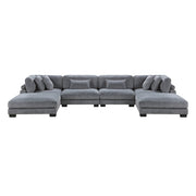 8555GY*2CR2AC2OT (6)6-Piece Modular Sectional with Ottomans - 8555GY*2CR2AC2OT
