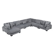 8555GY*2CR3ACVC (6)6-Piece Modular Sectional with Reversible Chaise - 8555GY*2CR3ACVC