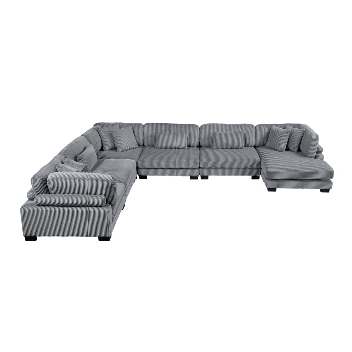 8555GY*2CR3ACVC (6)6-Piece Modular Sectional with Reversible Chaise - 8555GY*2CR3ACVC