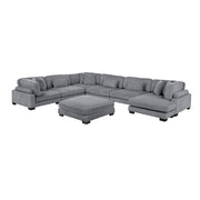 8555GY*2CR3ACVCOT (7)7-Piece Modular Sectional with Reversible Chaise and Ottoman - 8555GY*2CR3ACVCOT