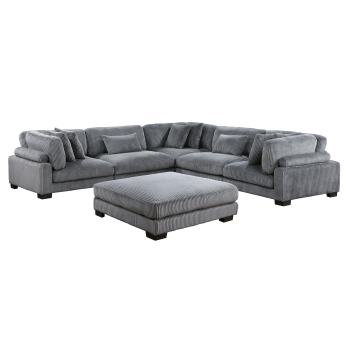 8555GY*3CR2ACOT (6)6-Piece Modular Sectional with Ottoman - 8555GY*3CR2ACOT