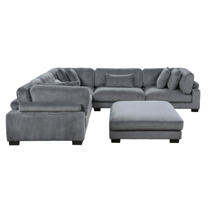 8555GY*3CR2ACOT (6)6-Piece Modular Sectional with Ottoman - 8555GY*3CR2ACOT