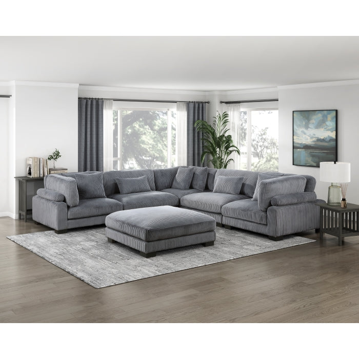 8555GY*3CR2ACOT (6)6-Piece Modular Sectional with Ottoman - 8555GY*3CR2ACOT
