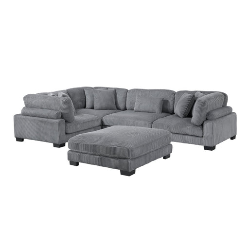 8555GY*3CRACOT (5)5-Piece Modular Sectional with Ottoman - 8555GY*3CRACOT