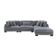 8555GY*4OT (4)4-Piece Modular Sectional with Ottoman - 8555GY*4OT