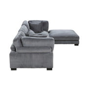 8555GY*4OT (4)4-Piece Modular Sectional with Ottoman - 8555GY*4OT