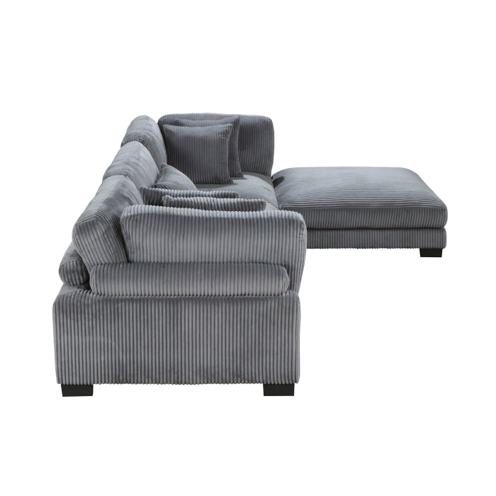 8555GY*4OT (4)4-Piece Modular Sectional with Ottoman - 8555GY*4OT