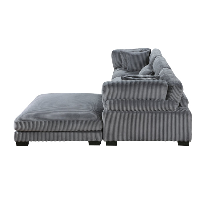 8555GY*4OT (4)4-Piece Modular Sectional with Ottoman - 8555GY*4OT