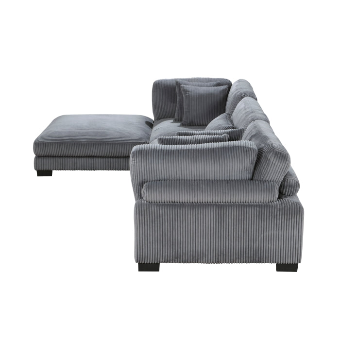 8555GY*4OT (4)4-Piece Modular Sectional with Ottoman - 8555GY*4OT