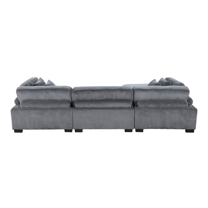 8555GY*4OT (4)4-Piece Modular Sectional with Ottoman - 8555GY*4OT