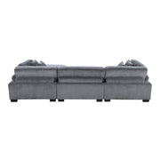 8555GY*4OT (4)4-Piece Modular Sectional with Ottoman - 8555GY*4OT