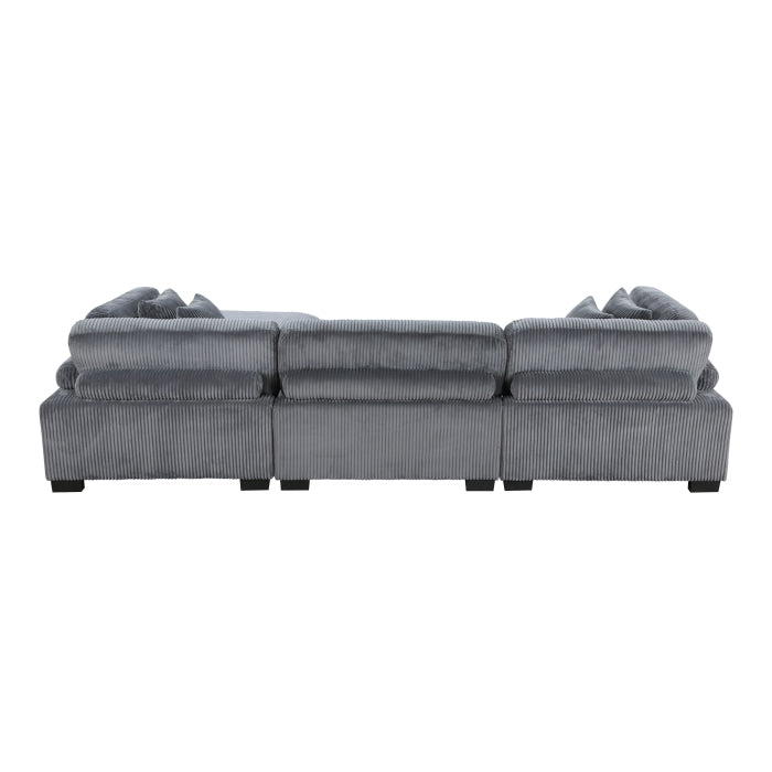 8555GY*4OT (4)4-Piece Modular Sectional with Ottoman - 8555GY*4OT