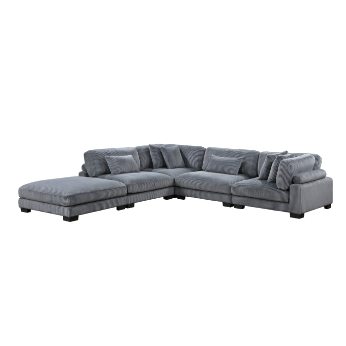 8555GY*5OT (5)5-Piece Modular Sectional with Ottoman - 8555GY*5OT